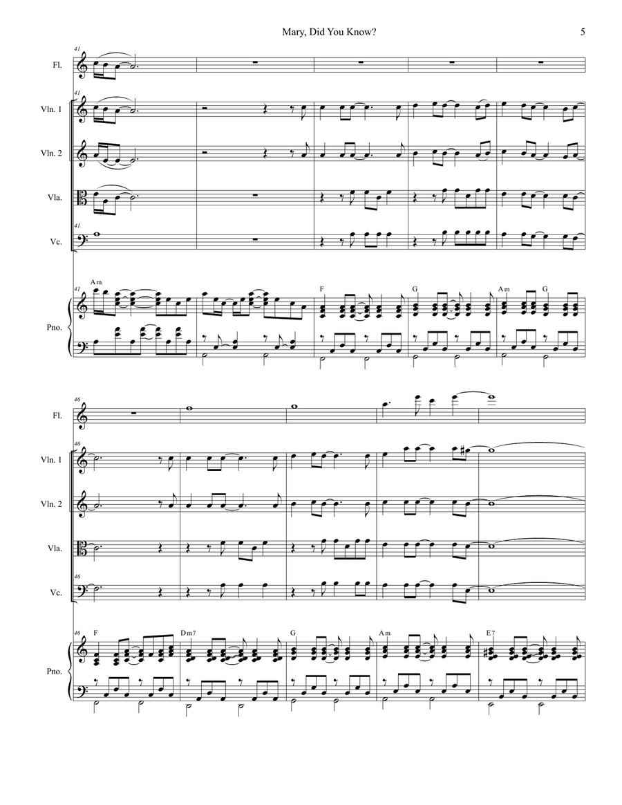 Mary, Did You Know? Mary, Did You Know? String Quartet scores gallery preview page 5