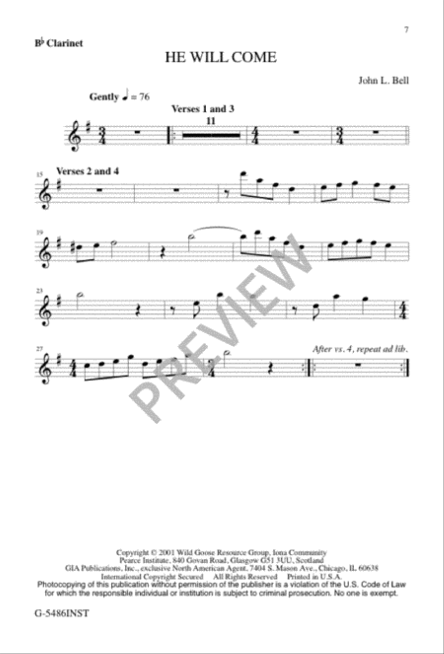 He Will Come 4-Part scores gallery preview page 6