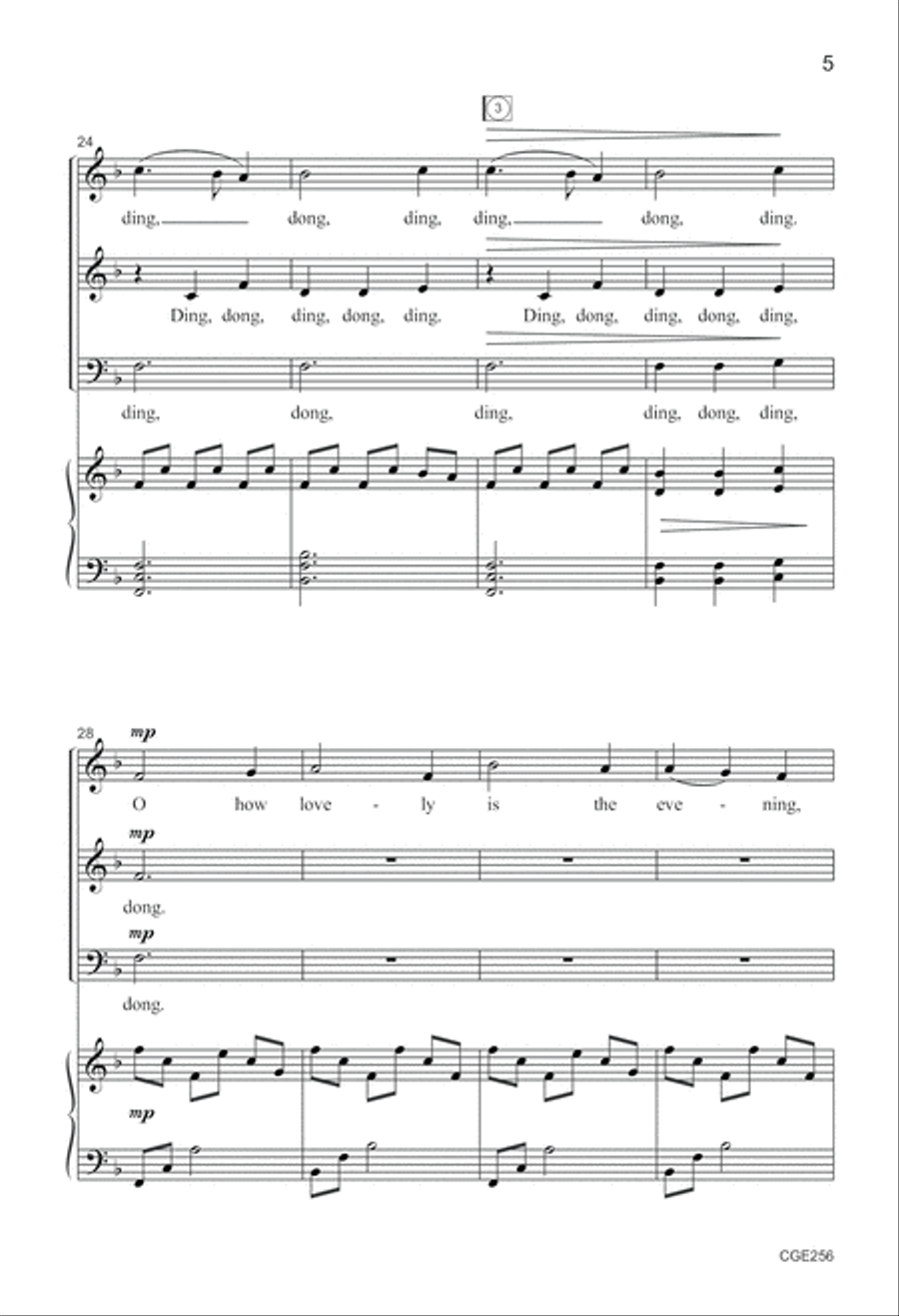 Lovely Evening SAB 3-Part scores gallery preview page 5