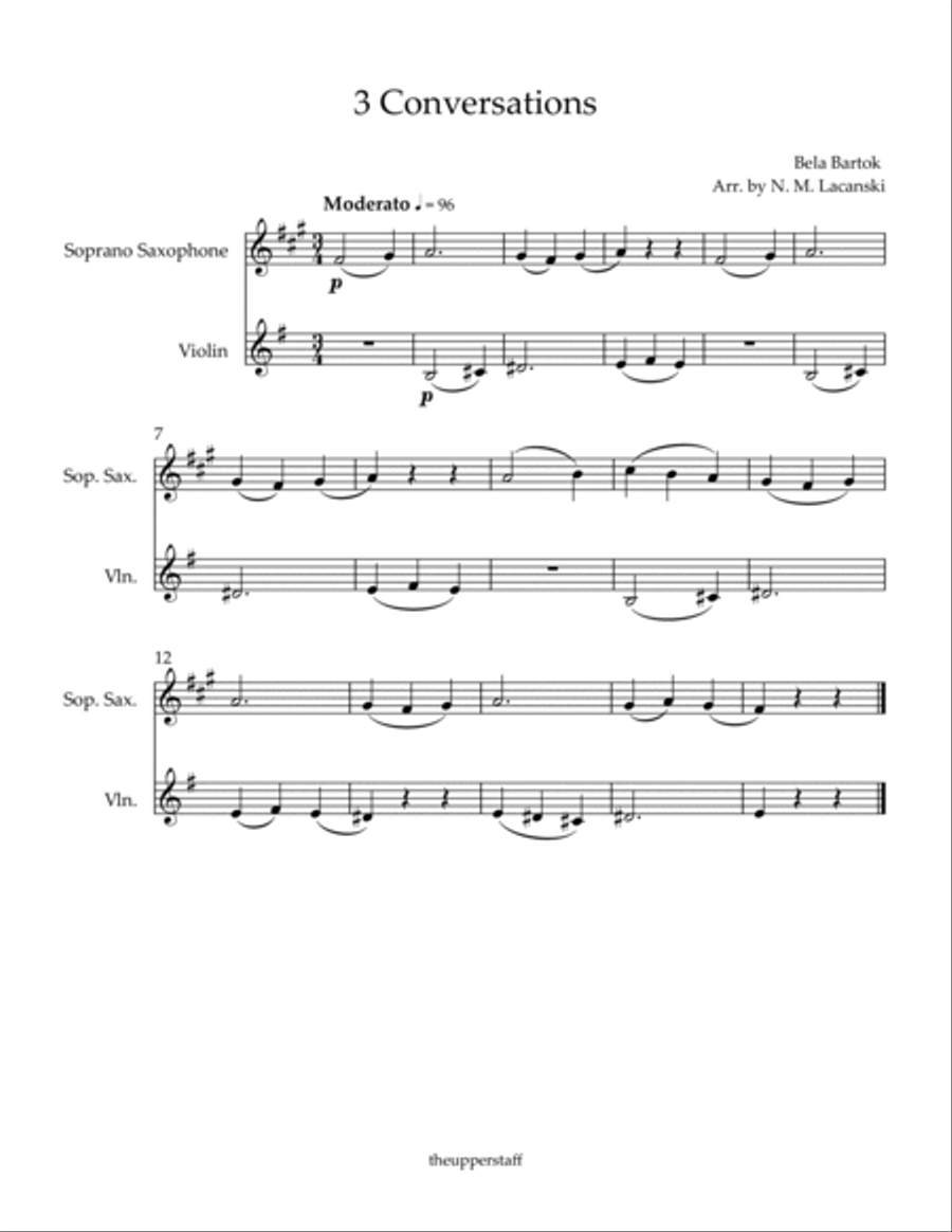 3 Conversations Soprano Saxophone scores gallery preview page 2
