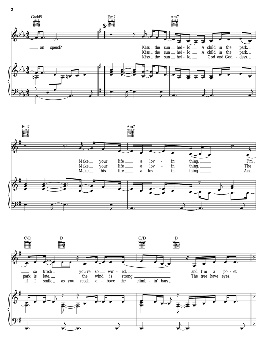 To A Child To A Child Piano, Vocal, Guitar scores gallery preview page 2