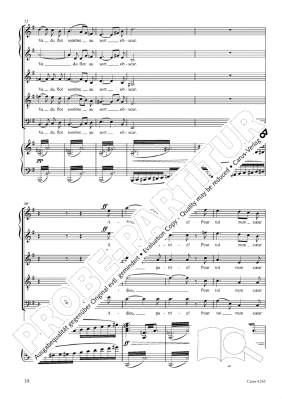 Chant de ceux qui s'en vont sur mer SSATB scores gallery preview page 11
