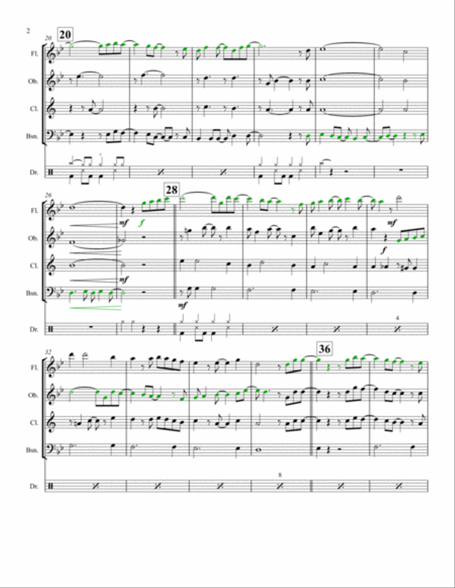 Mary, Did You Know? Woodwind Quartet scores gallery preview page 2