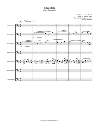 Recordare (from "Requiem") (F) (Bassoon Septet)