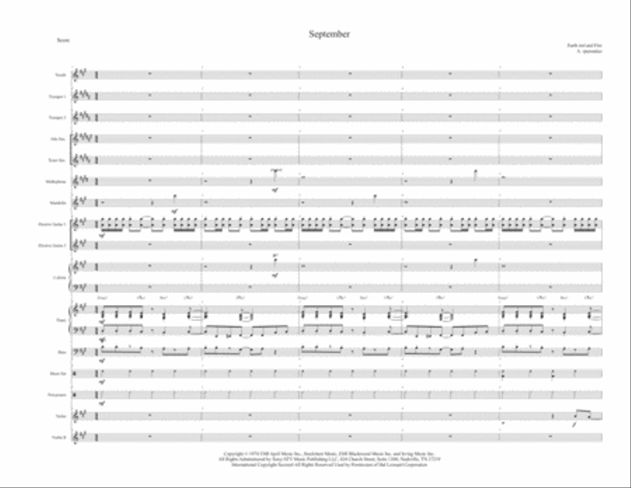 September Piano, Vocal, Guitar scores gallery preview page 1