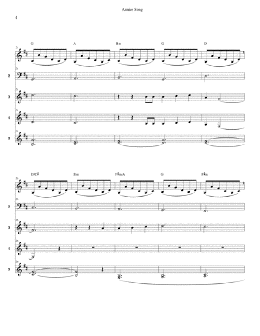 Annie's Song Annie's Song Chamber Orchestra scores gallery preview page 4