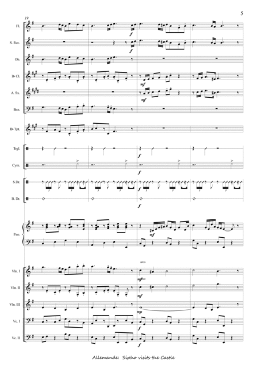 Suite, Sweet Cape Town - 2 Allemande Sipho visits the Castle Concert Band scores gallery preview page 5