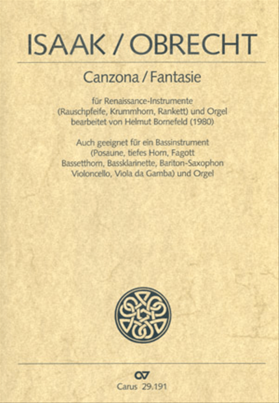 Isaak/Obrecht: Canzona/Fantasie Score scores gallery preview page 1