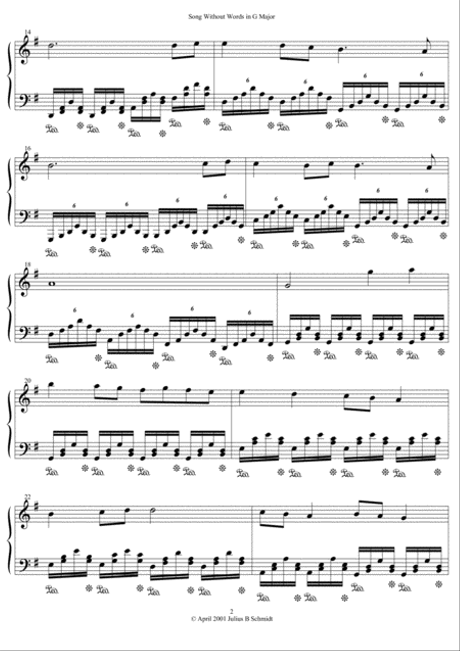 Song Without Words Set 2, No. 1 in G Major Piano Solo scores gallery preview page 3