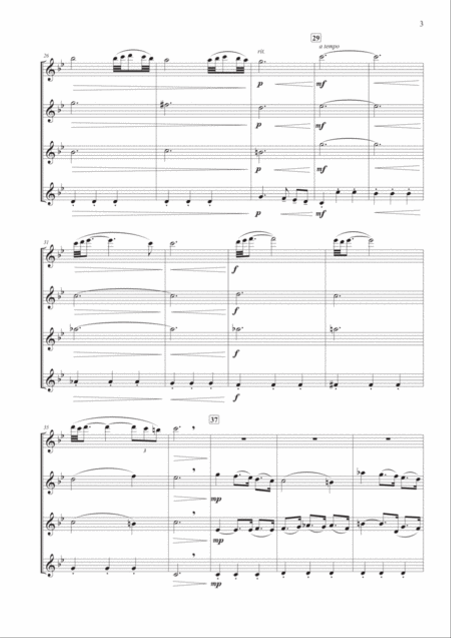 Albinoni's Adagio for Flute Quartet Flute Quartet scores gallery preview page 5