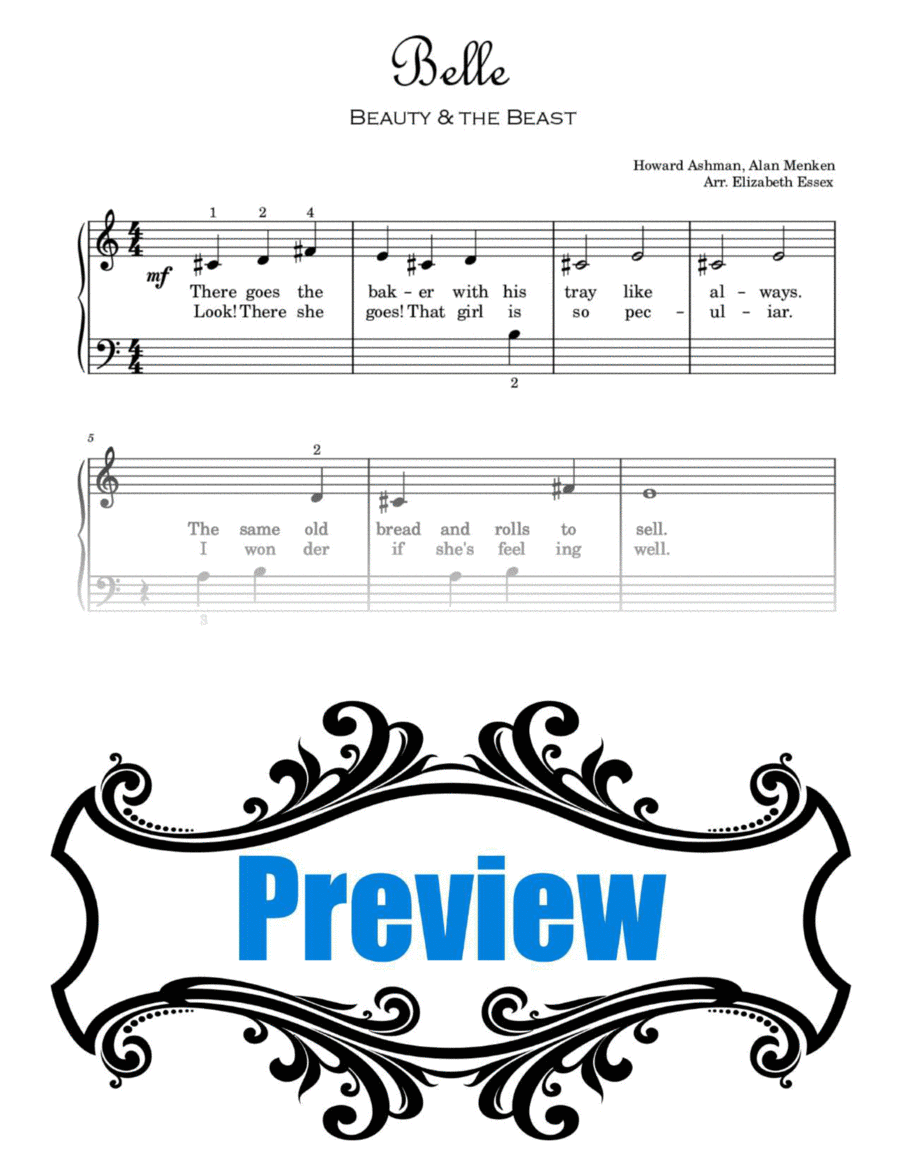 Belle Easy Piano scores gallery preview page 1