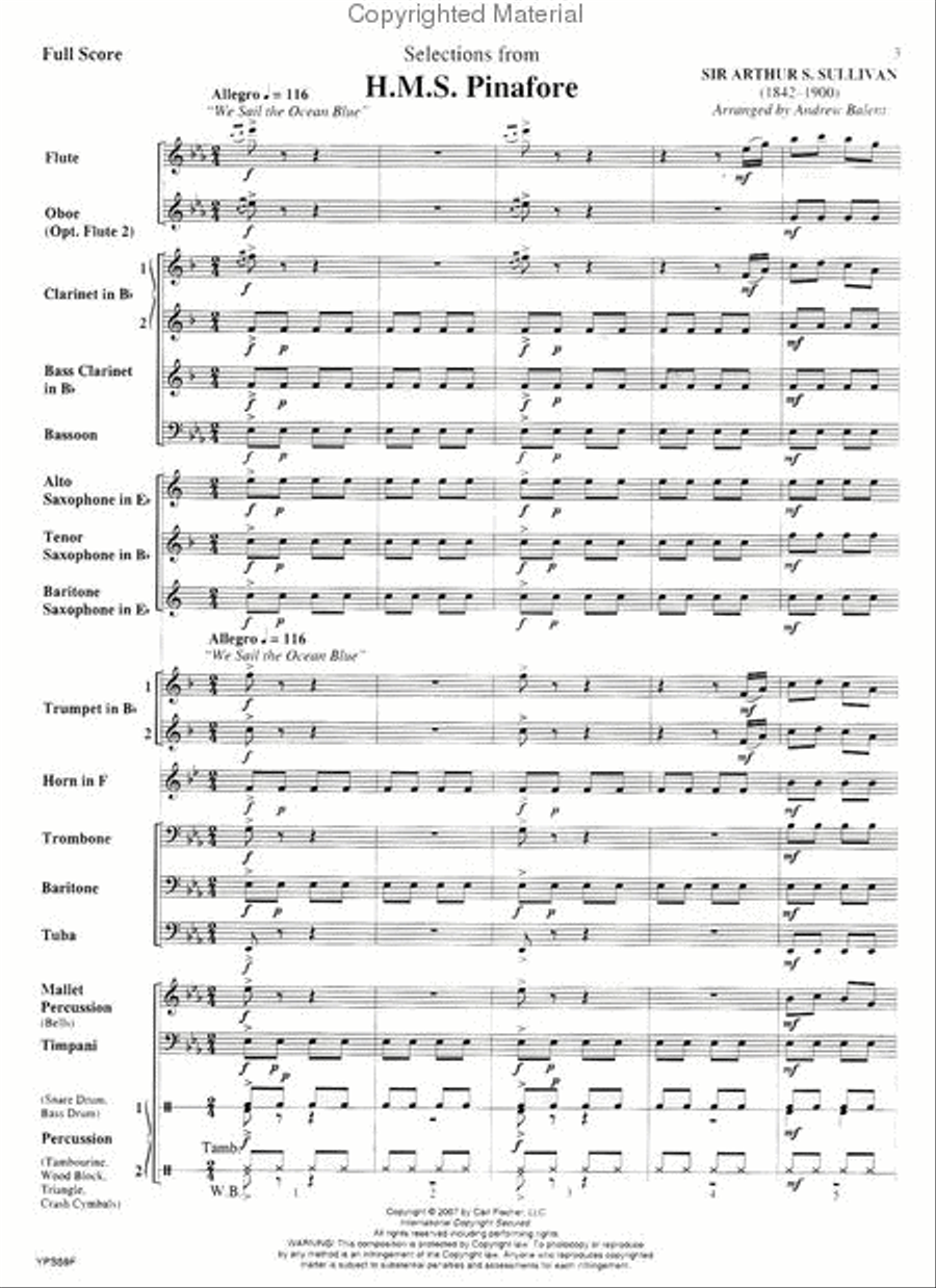 Selections from H.M.S Pianofore Concert Band scores gallery preview page 2