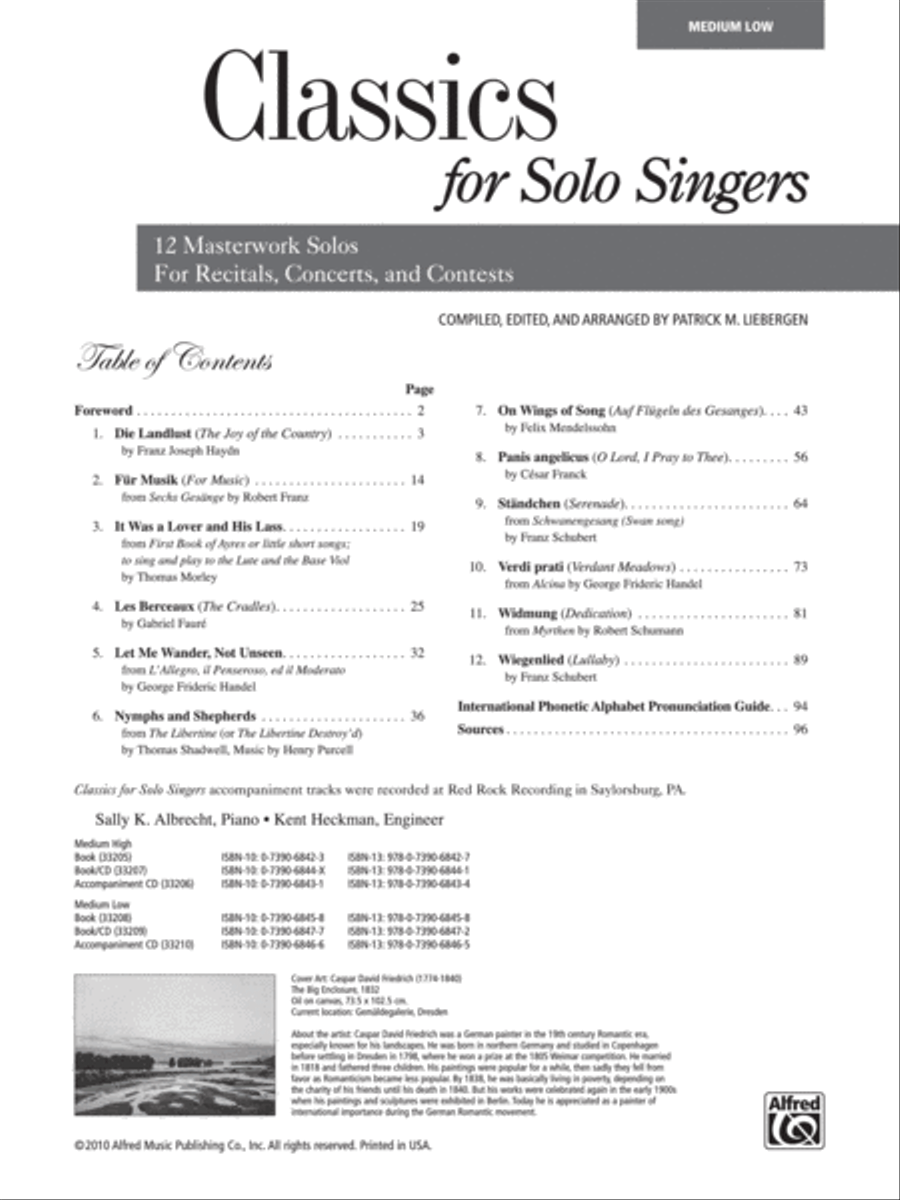 Classics for Solo Singers Medium-Low Voice scores gallery preview page 2