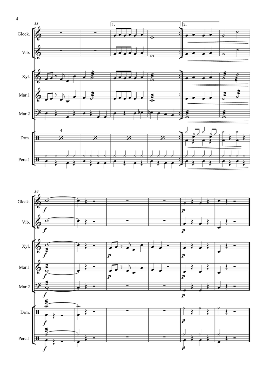 Rudolph The Red-nosed Reindeer Percussion Ensemble scores gallery preview page 6