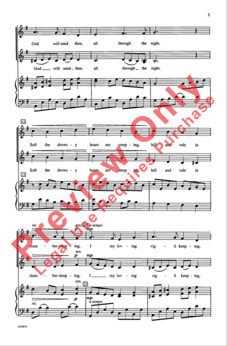 All Through the Night 2-Part scores gallery preview page 3