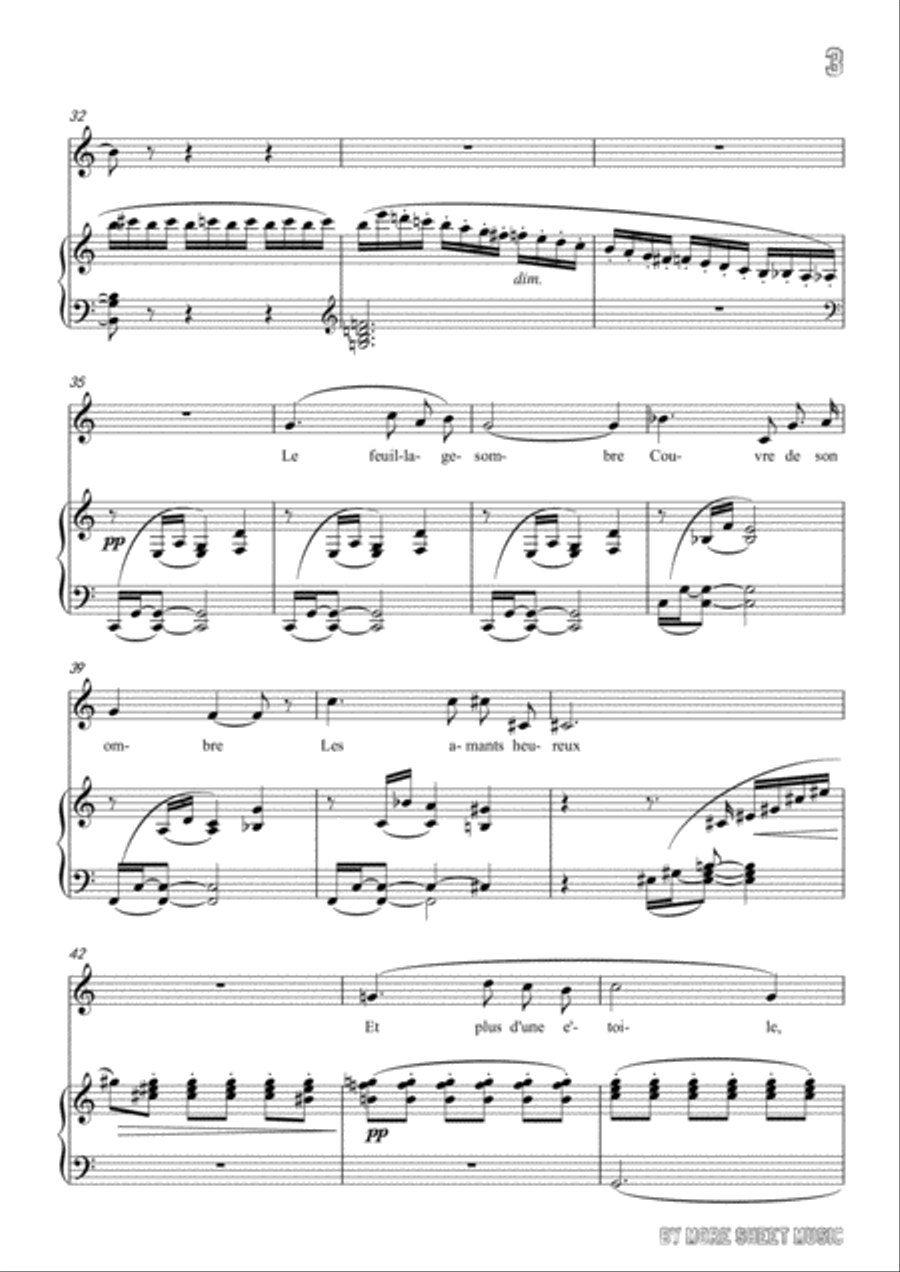 Thomas-Le soir in D flat Major,for Voice and Piano Voice Solo scores gallery preview page 5