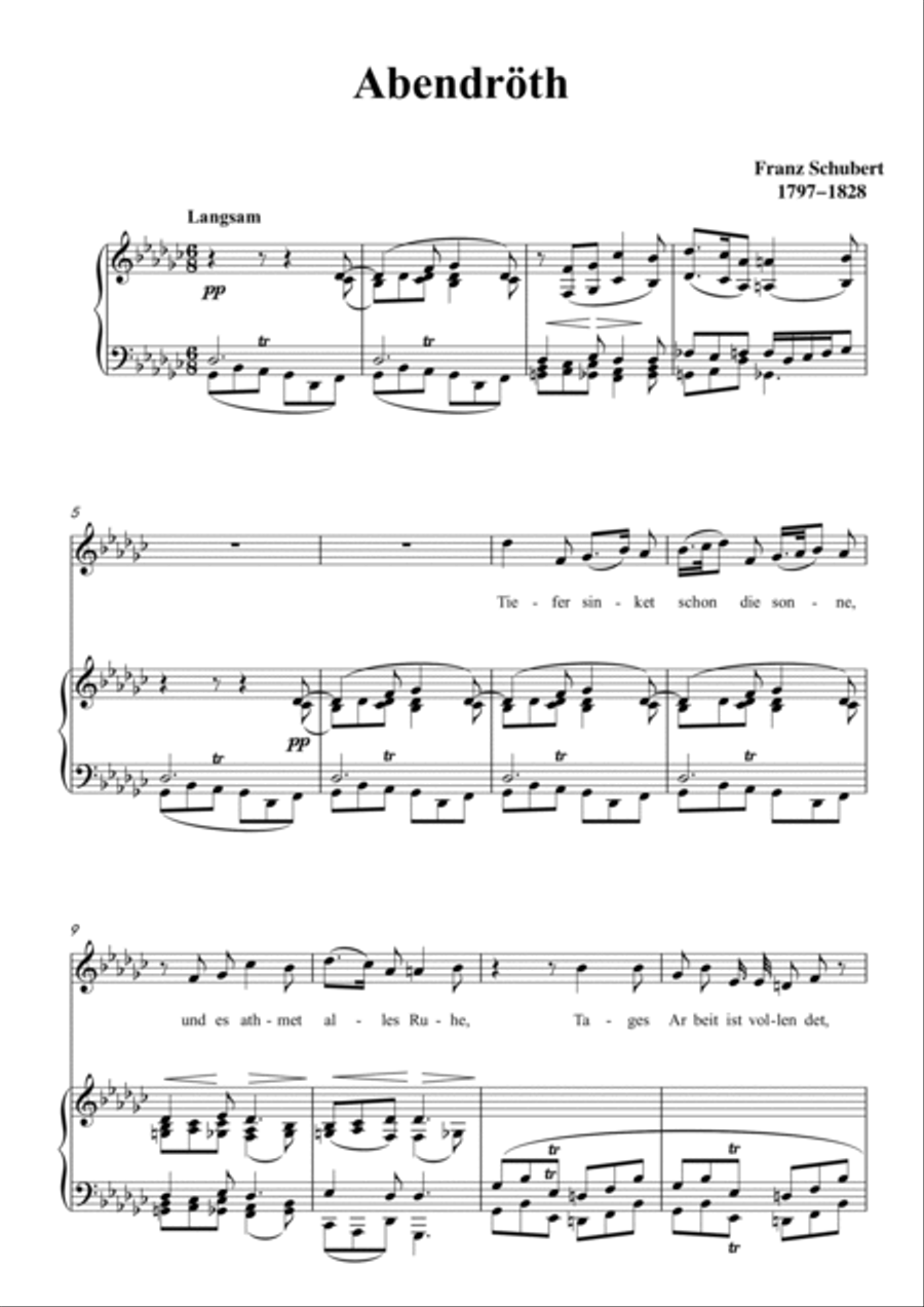 Schubert-Abendröth in bG for Vocal and Piano Voice scores gallery preview page 2