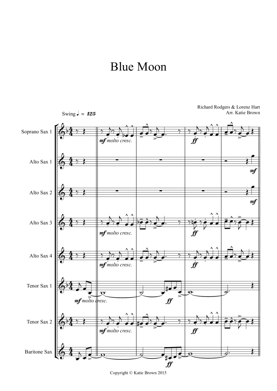 Blue Moon Woodwind Ensemble scores gallery preview page 1