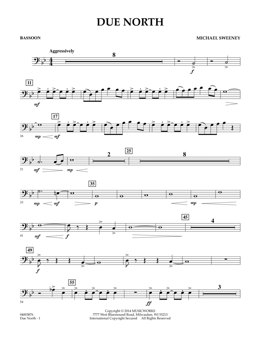 Due North - Bassoon Concert Band scores gallery preview page 1