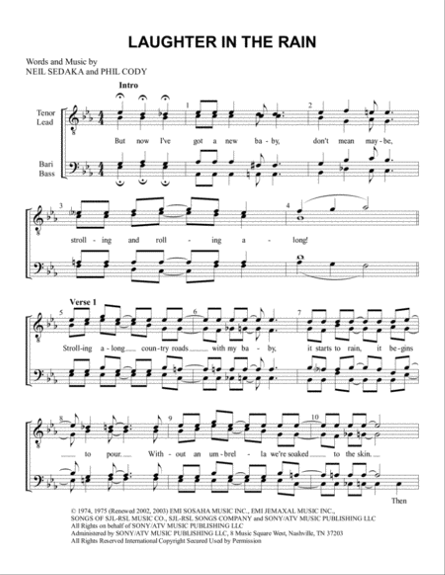 Laughter In The Rain Laughter In The Rain TTBB scores gallery preview page 1