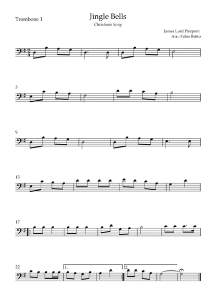 Jingle Bells (Christmas Song) for Trombone Trio image number null