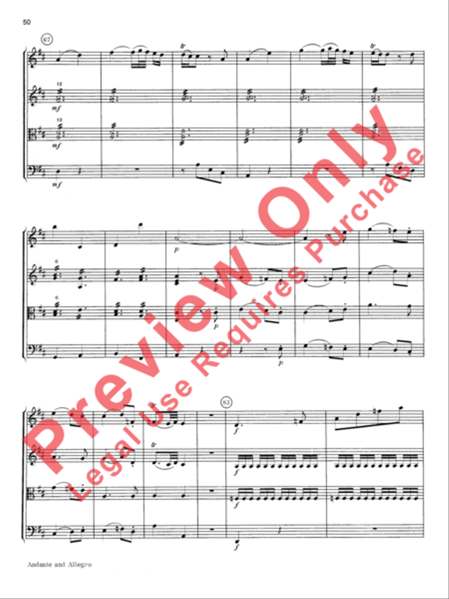 Mozart String Quartets String Quartet scores gallery preview page 51