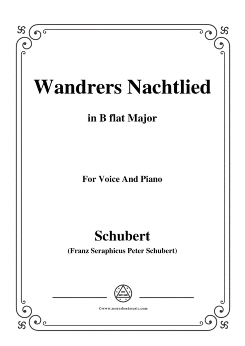 Schubert-Wandrers Nachtlied,in B flat Major,Op.4,No.3,for Voice and Piano image number null