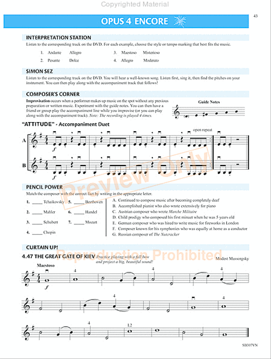 Measures of Success for String Orchestra-Violin Book 1 Chamber Orchestra scores gallery preview page 46