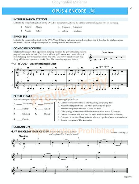 Measures of Success for String Orchestra-Violin Book 1