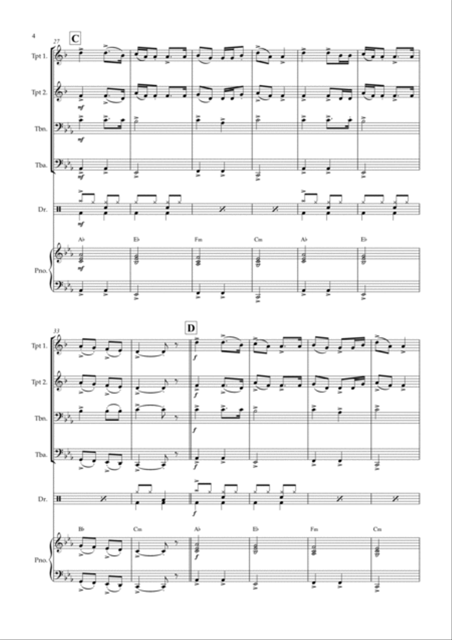 Wellerman Brass Quartet scores gallery preview page 4