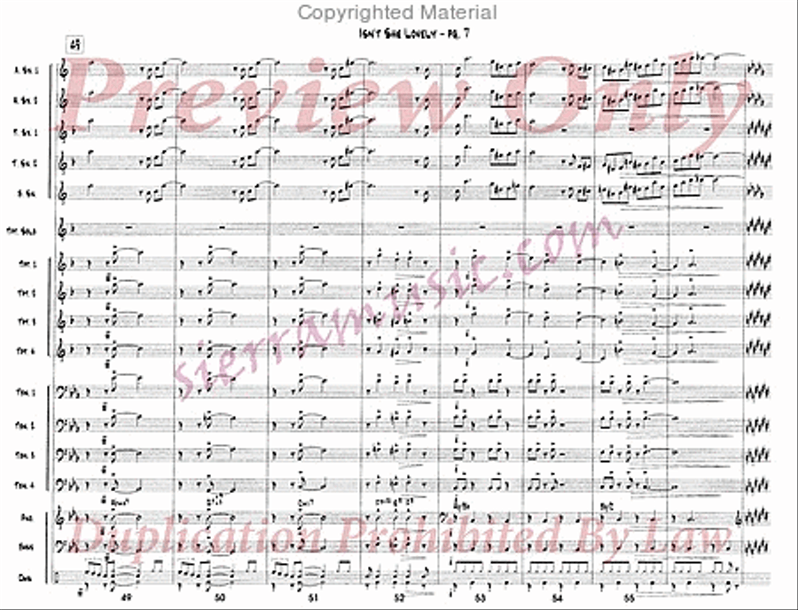 Isn't She Lovely (For Doc) Jazz Ensemble scores gallery preview page 8