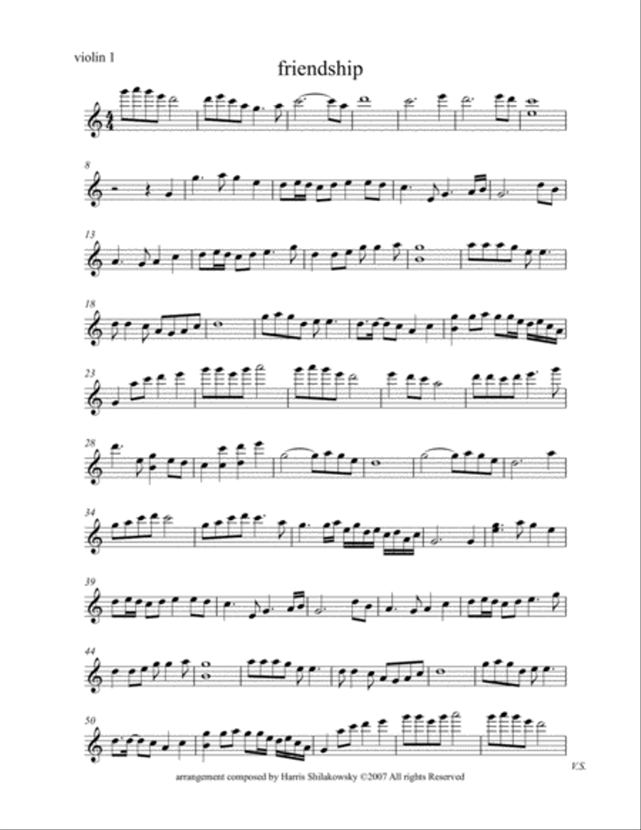 Friendship, a Chinese Song arranged for String Quartet String Quartet scores gallery preview page 6