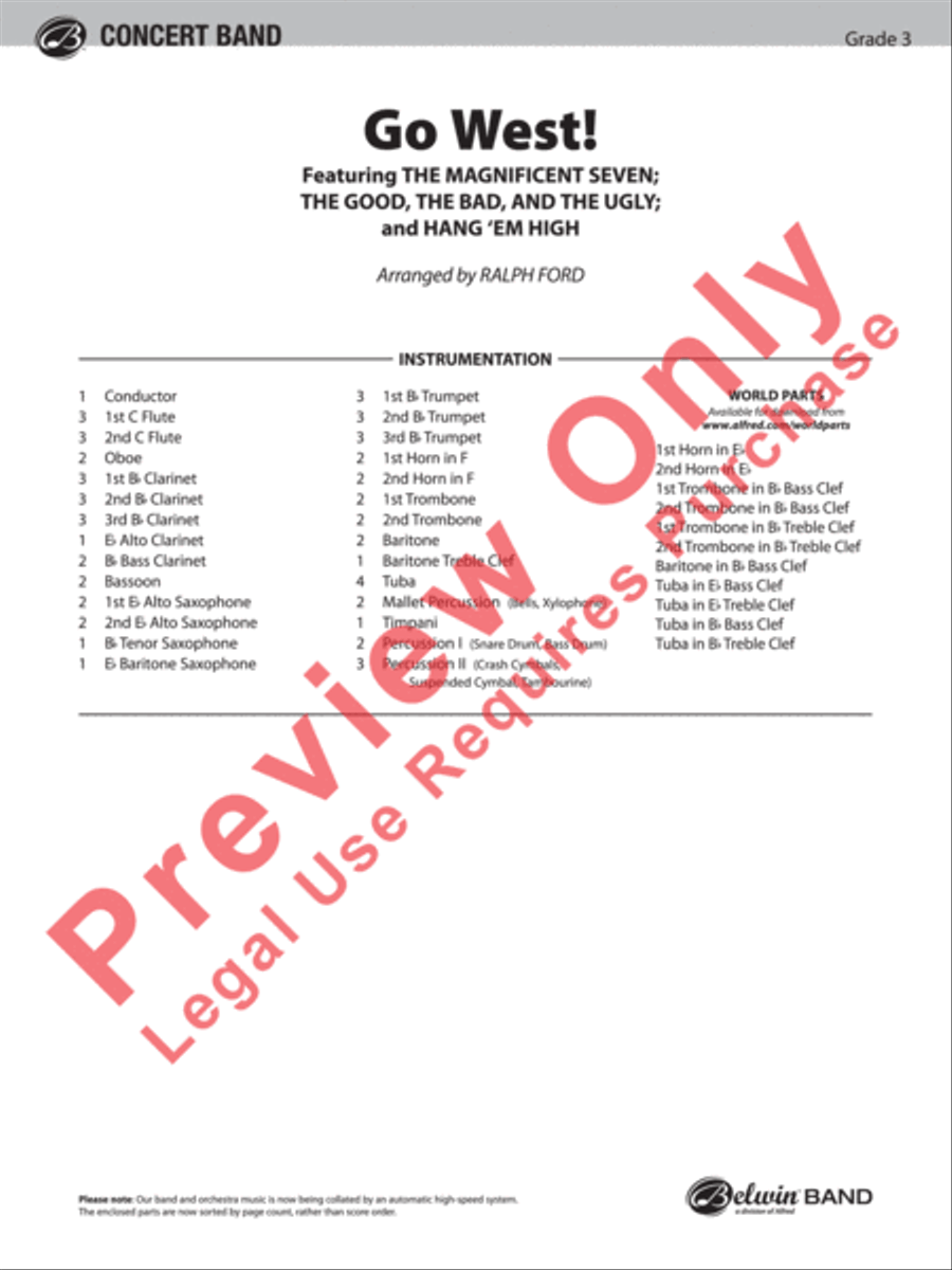 Go West! Concert Band scores gallery preview page 2