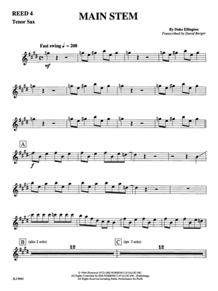Main Stem: B-flat Tenor Saxophone