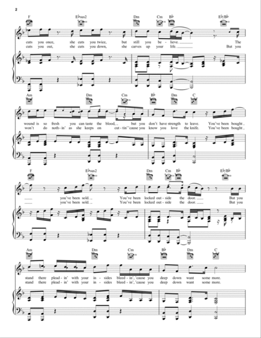 Stiletto Piano, Vocal, Guitar scores gallery preview page 2