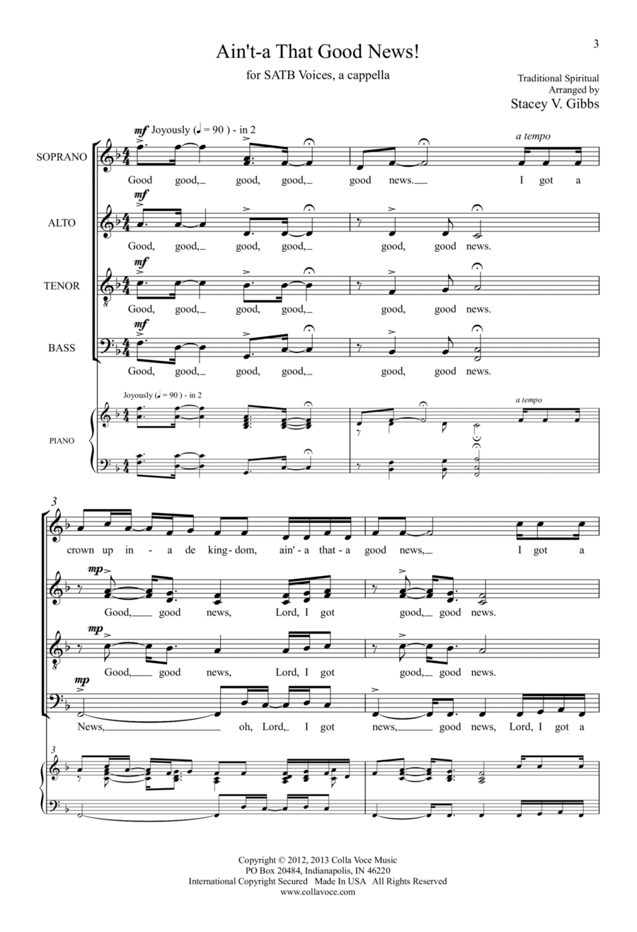 Ain't-a That Good News! 4-Part scores gallery preview page 1