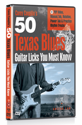 Book cover for 50 Texas Blues Licks You Must Know DVD