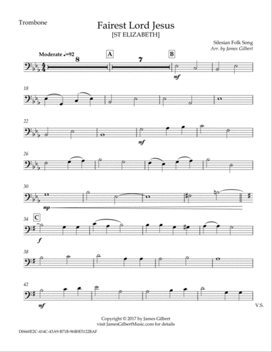 Fairest Lord Jesus Fairest Lord Jesus Brass Ensemble scores gallery preview page 2