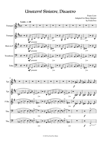Liszt - Unstern! Sinistre, Disastro - Brass Quintet image number null