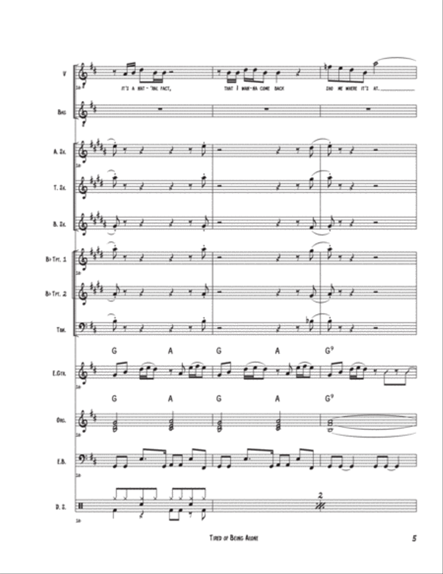 Tired Of Being Alone Jazz Ensemble scores gallery preview page 5