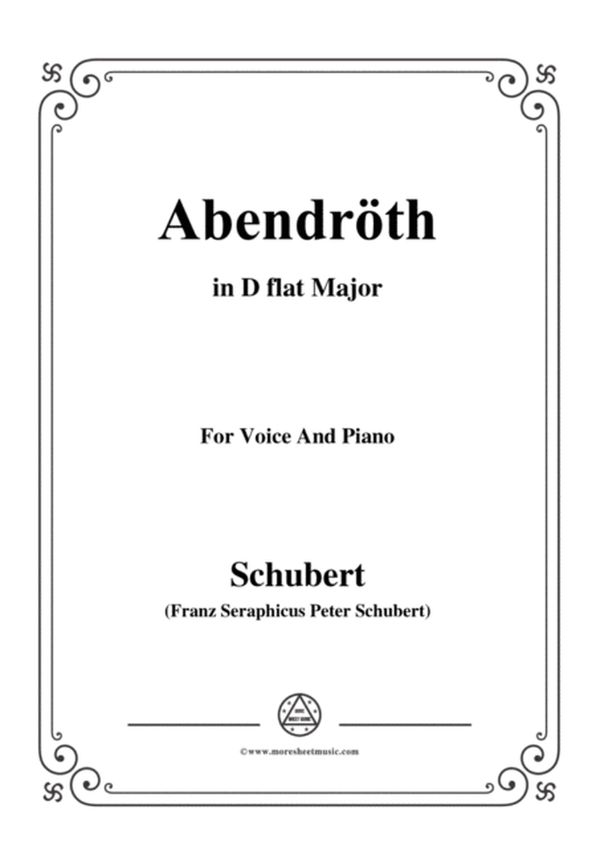 Schubert-Abendröth,in D flat Major,for Voice&Piano image number null