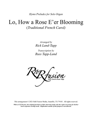 Book cover for Lo How a Rose E'er Blooming - Christmas Prelude for Solo Organ