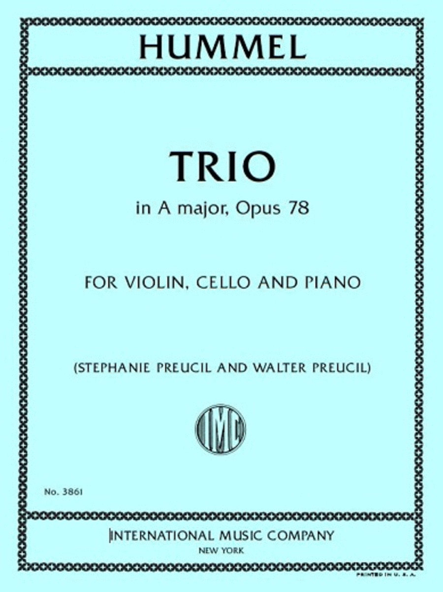 Trio in A major, Op. 78 Piano Trio scores gallery preview page 1