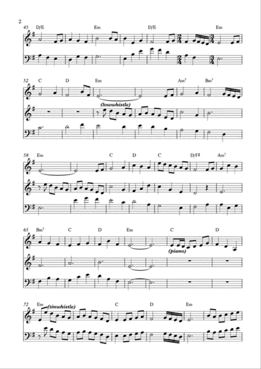 Un ángel de marfil (Ivory Angel), Celtic Song by Gustavo Fuentes Small Ensemble scores gallery preview page 3