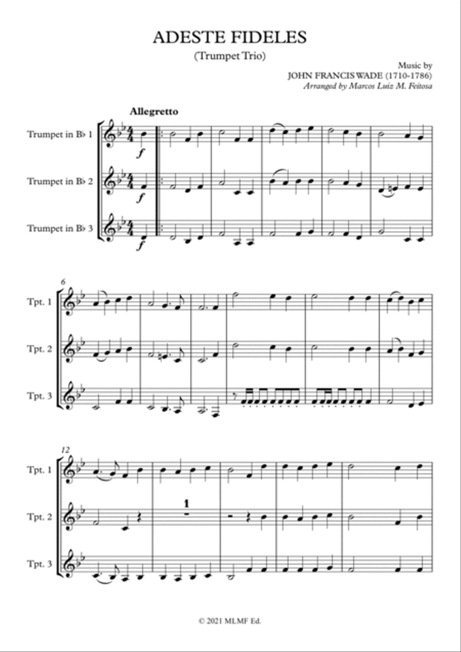 Adeste Fideles - Trumpet Trio Trumpet Trio scores gallery preview page 3