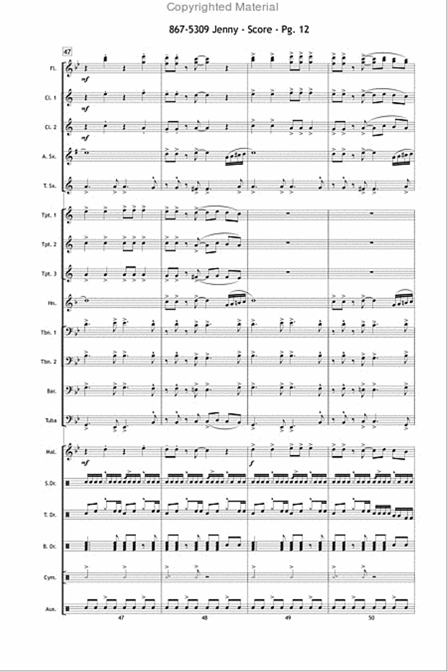 867-5309 Jenny Marching Band scores gallery preview page 13