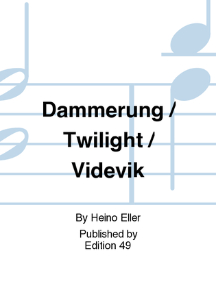 Book cover for Dammerung / Twilight / Videvik