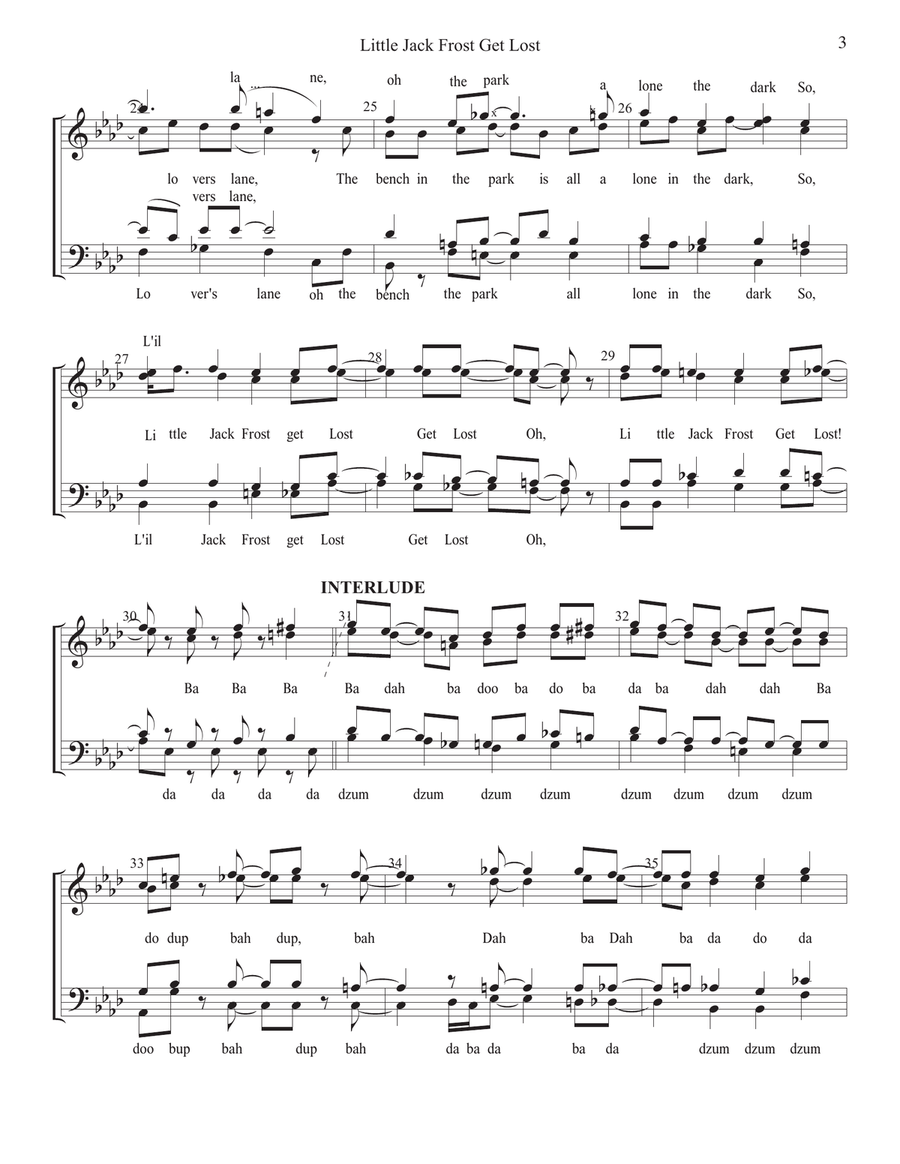 Little Jack Frost (get Lost) 4-Part scores gallery preview page 3