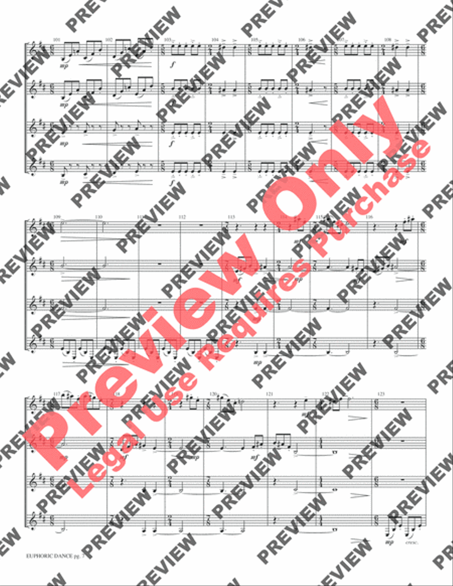 Euphoric Dance Clarinet Quartet scores gallery preview page 9