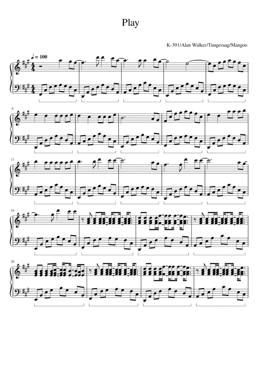 Play Play Piano Solo scores gallery preview page 1